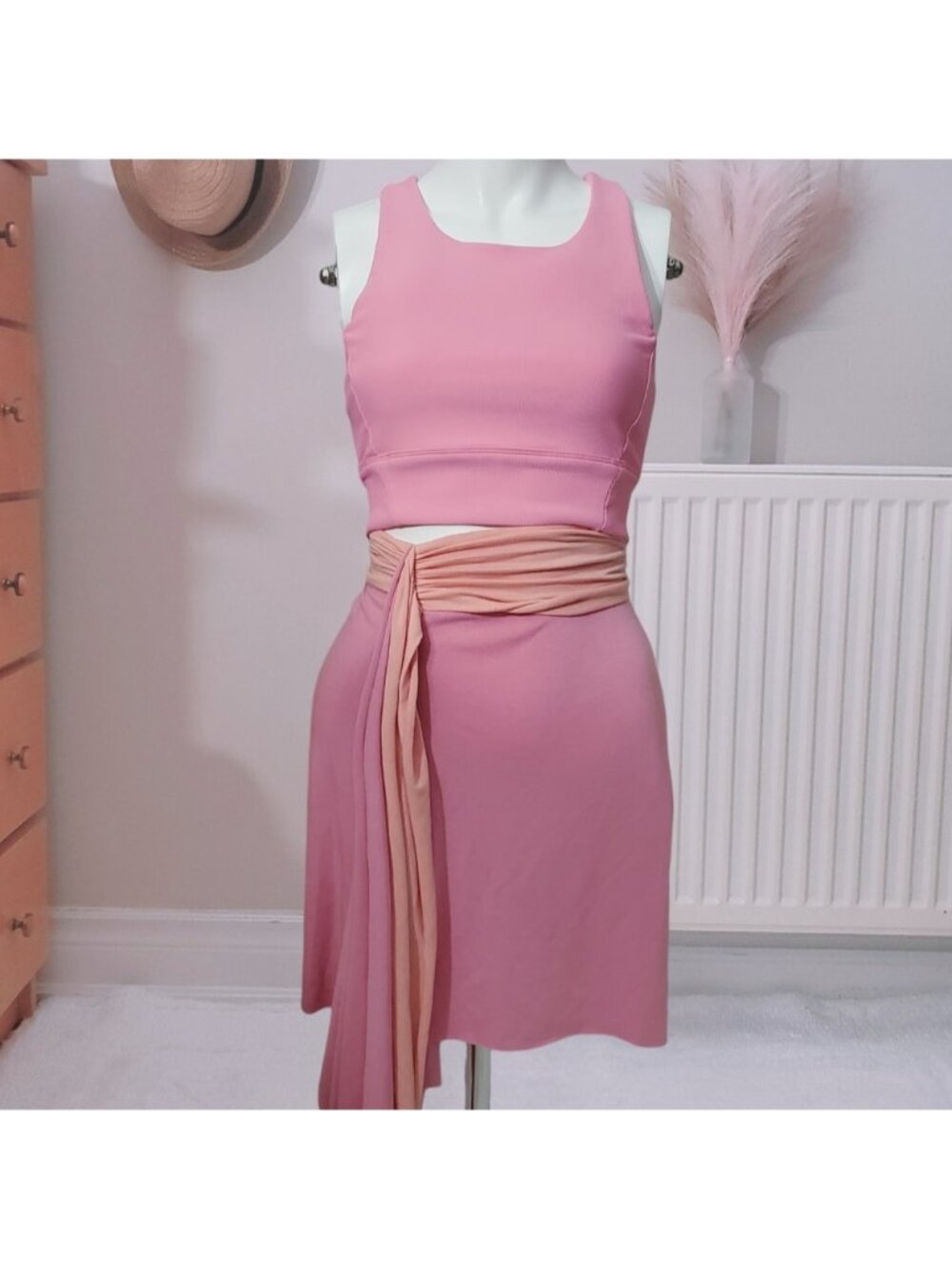 Vintage 90's LE CHATEAU Jersey Knit Sash Skirt - Picture 3 of 12